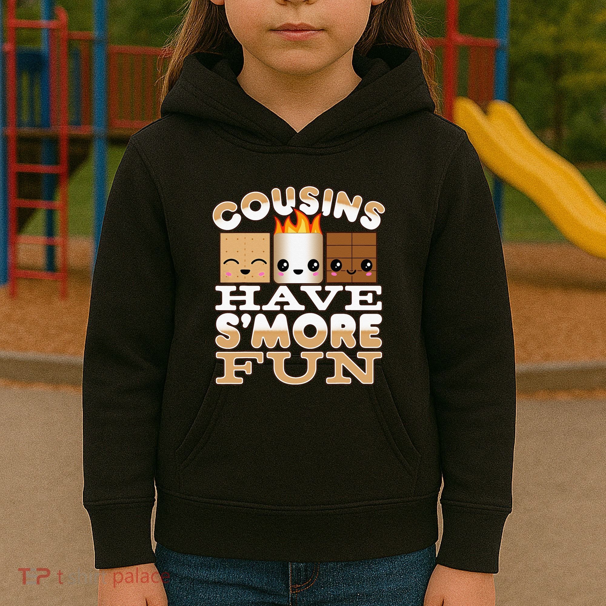 Family Camping Cousins Have Smore Fun Kids Hoodie