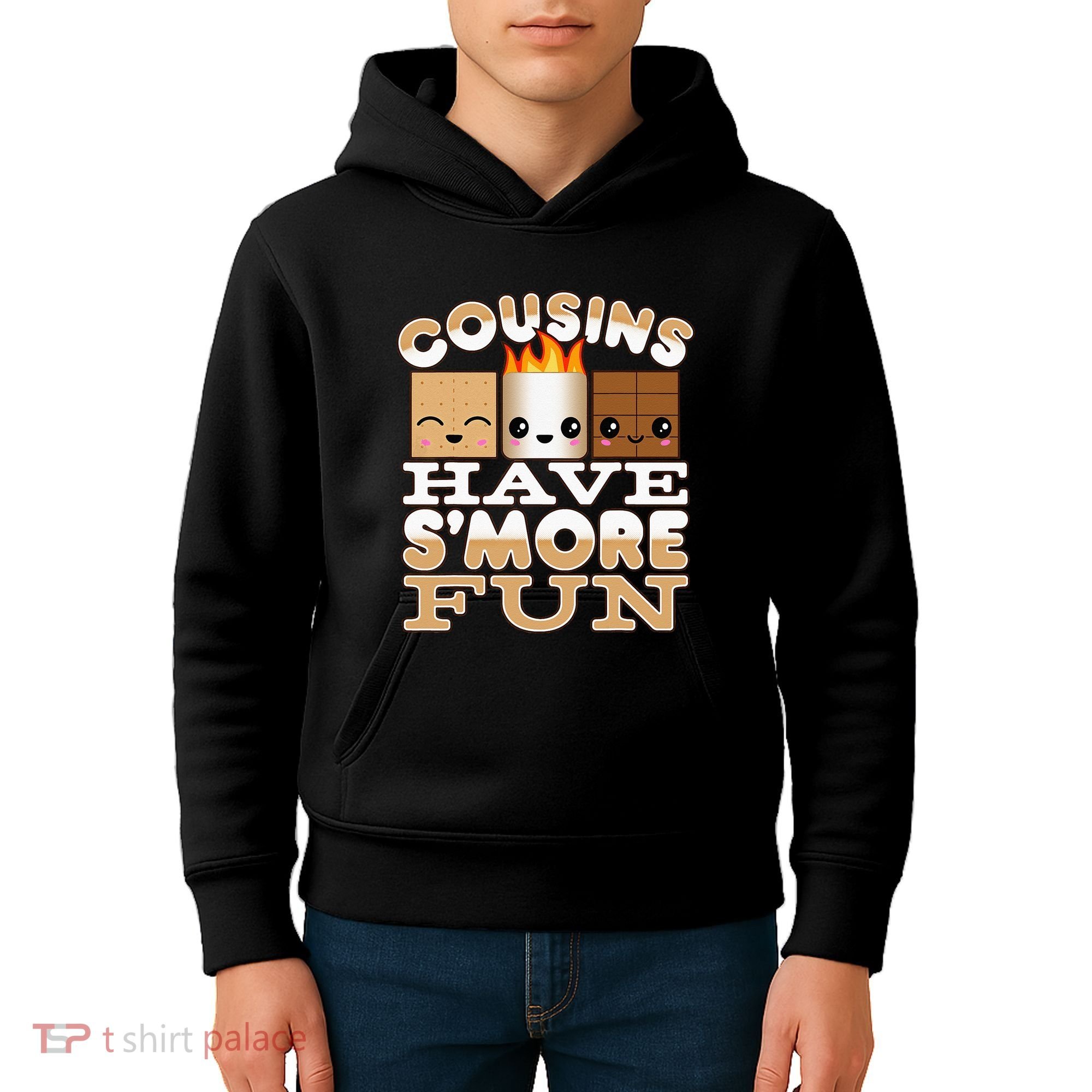 Family Camping Cousins Have Smore Fun Kids Hoodie