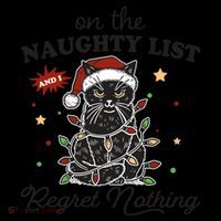 Funny Christmas Cat On The Naughty List And I Regret Nothing Coffee Mug thumb 5