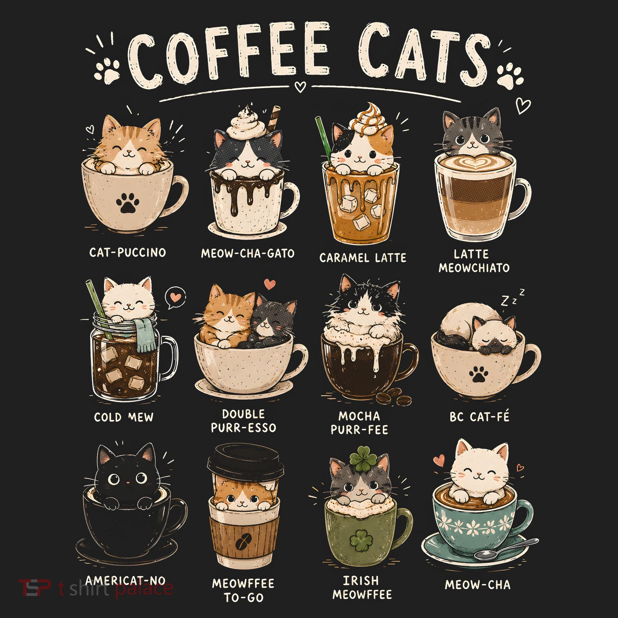 Funny Coffee Cats Cute Cat Themed Beverage Beanie