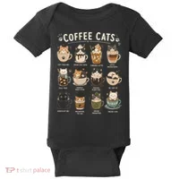 Funny Coffee Cats Cute Cat Themed Beverage Baby Bodysuit thumb 0