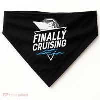 Finally Cruising Cruise Ship Family Vacation Gift USA-Made Doggie Bandana thumb 0