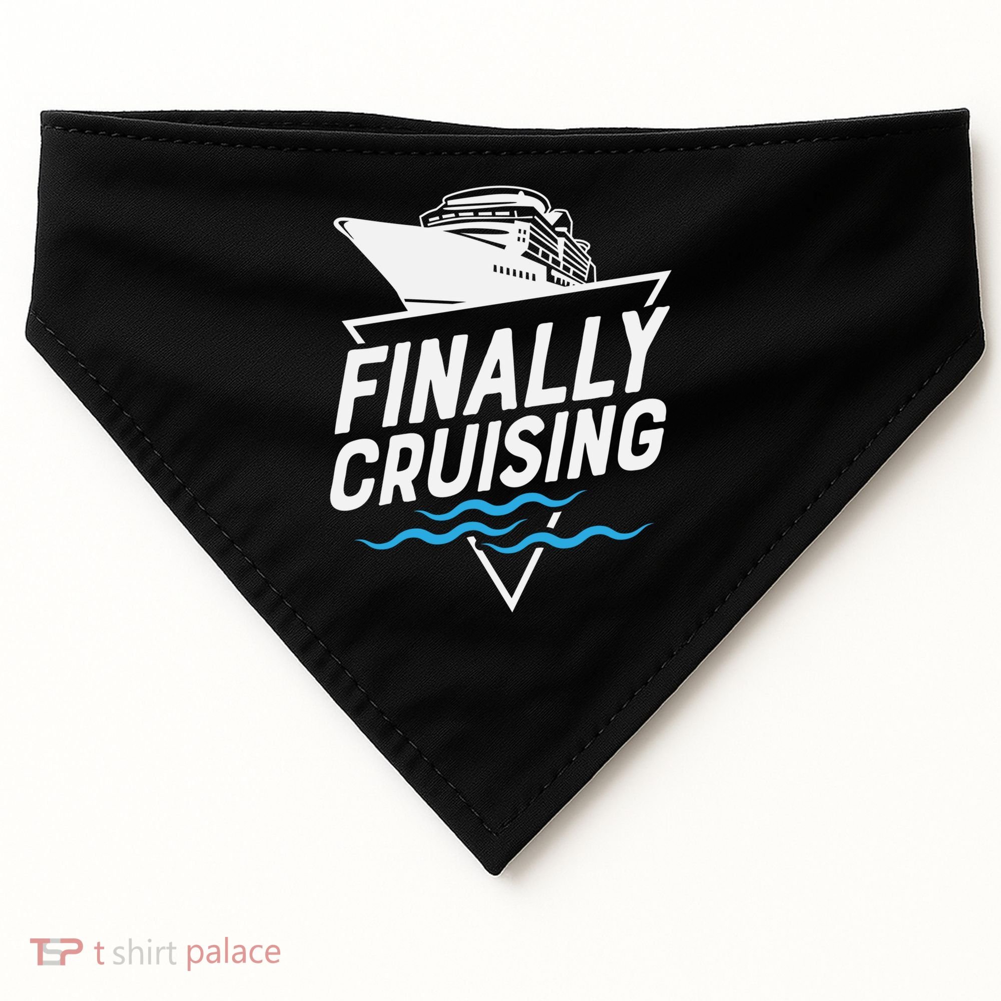 Finally Cruising Cruise Ship Family Vacation Gift USA-Made Doggie Bandana