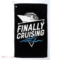 Finally Cruising Cruise Ship Family Vacation Gift Golf Towel thumb 0