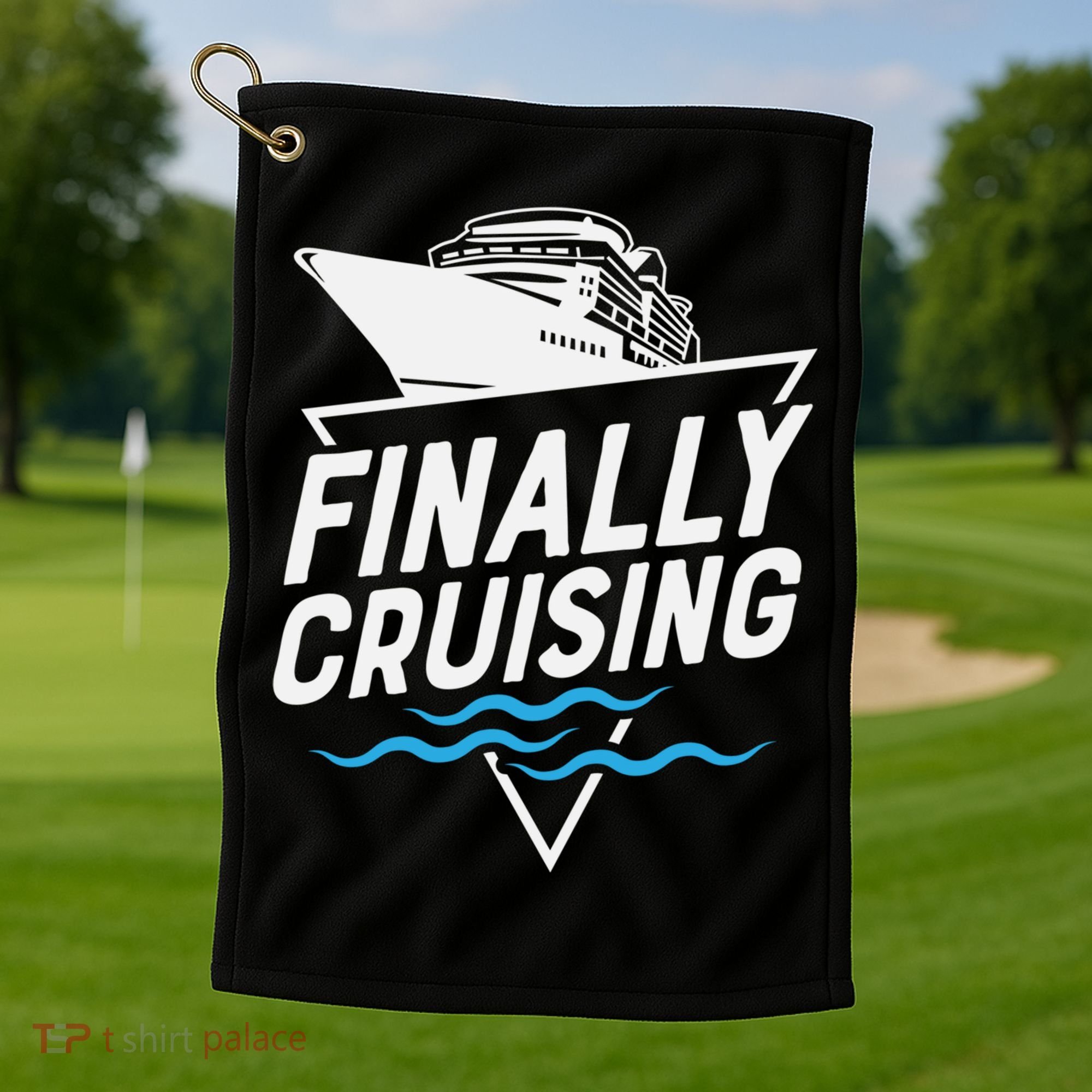 Finally Cruising Cruise Ship Family Vacation Gift Golf Towel