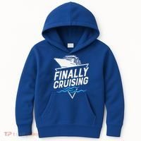 Finally Cruising Cruise Ship Family Vacation Gift Kids Hoodie thumb 0