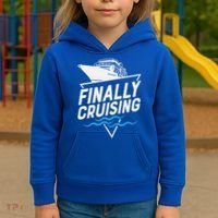 Finally Cruising Cruise Ship Family Vacation Gift Kids Hoodie thumb 3