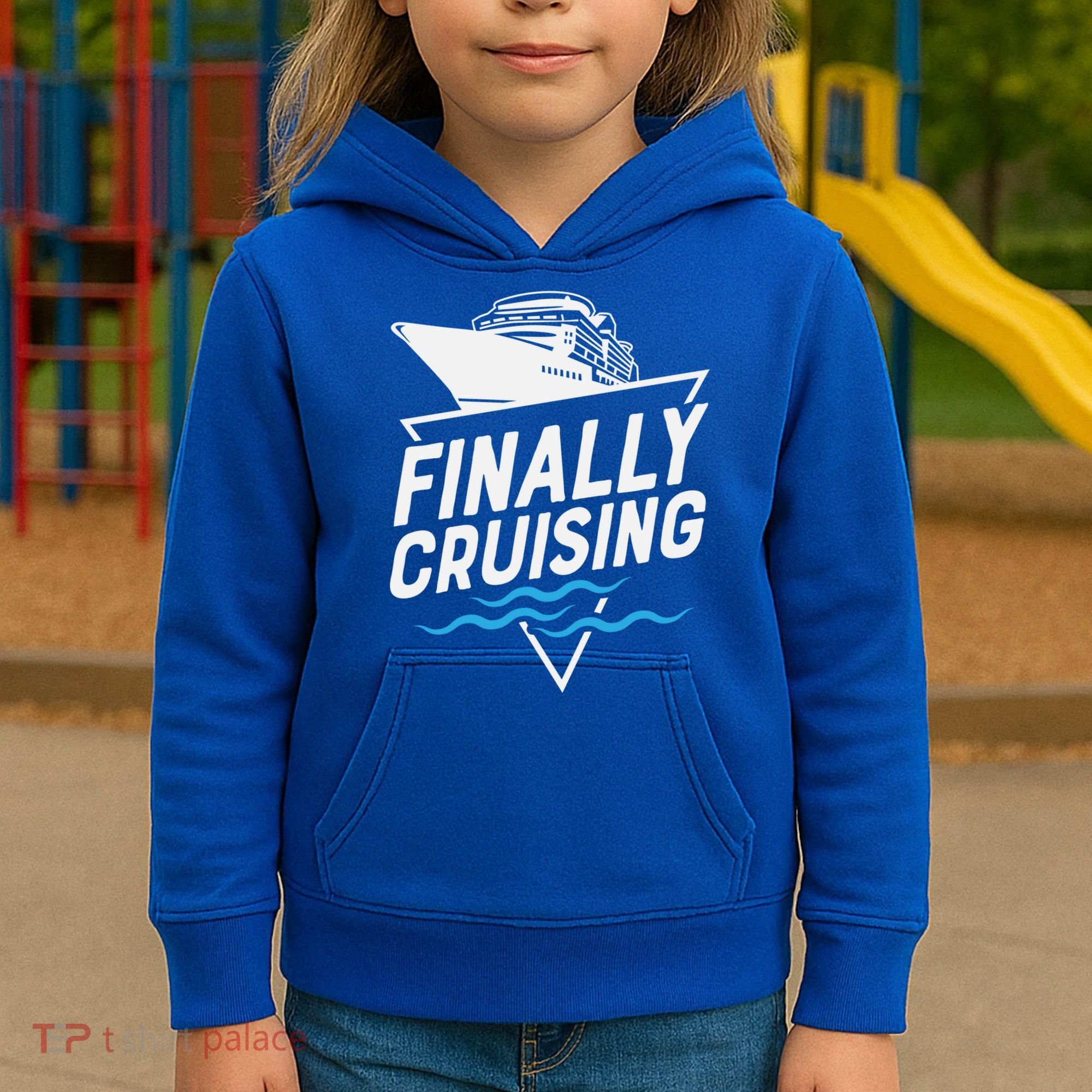 Finally Cruising Cruise Ship Family Vacation Gift Kids Hoodie