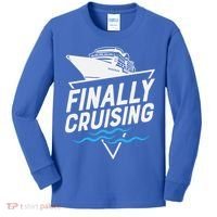 Finally Cruising Cruise Ship Family Vacation Gift Kids Long Sleeve Shirt thumb 0