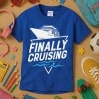 Finally Cruising Cruise Ship Family Vacation Gift Kids T-Shirt thumb 3