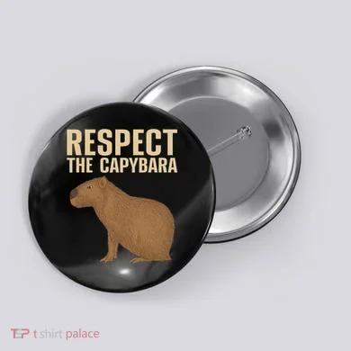 Funny Capybara Cavy Rodent Capybara Lover Button