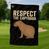 Funny Capybara Cavy Rodent Capybara Lover Golf Towel thumb 1