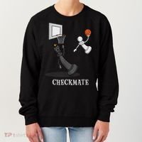 Funny Checkmate Chess Basketball Game Board King Pawn Piece Women's Sweatshirt thumb 0