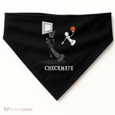 Funny Checkmate Chess Basketball Game Board King Pawn Piece USA-Made Doggie Bandana