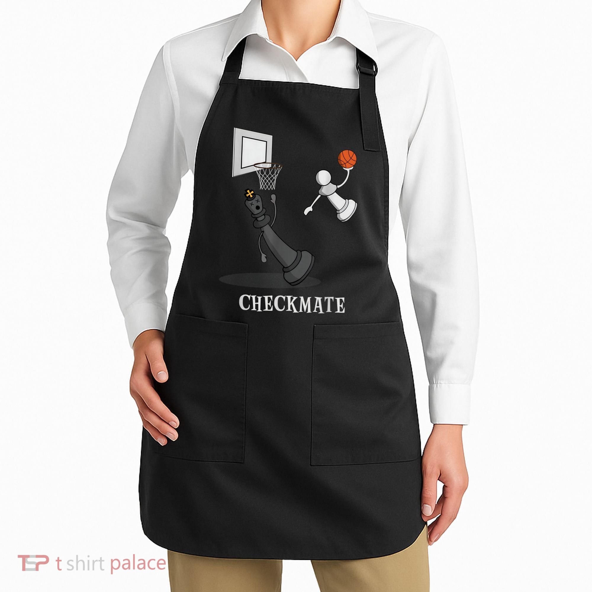 Funny Checkmate Chess Basketball Game Board King Pawn Piece Apron