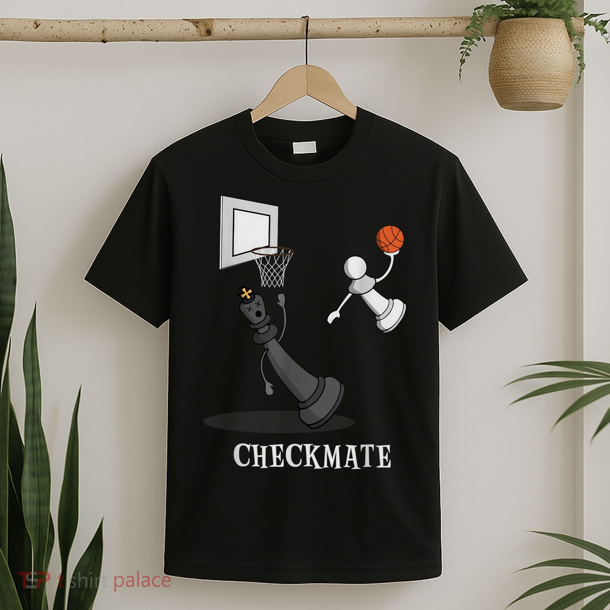 Funny Checkmate Chess Basketball Game Board King Pawn Piece T-Shirt