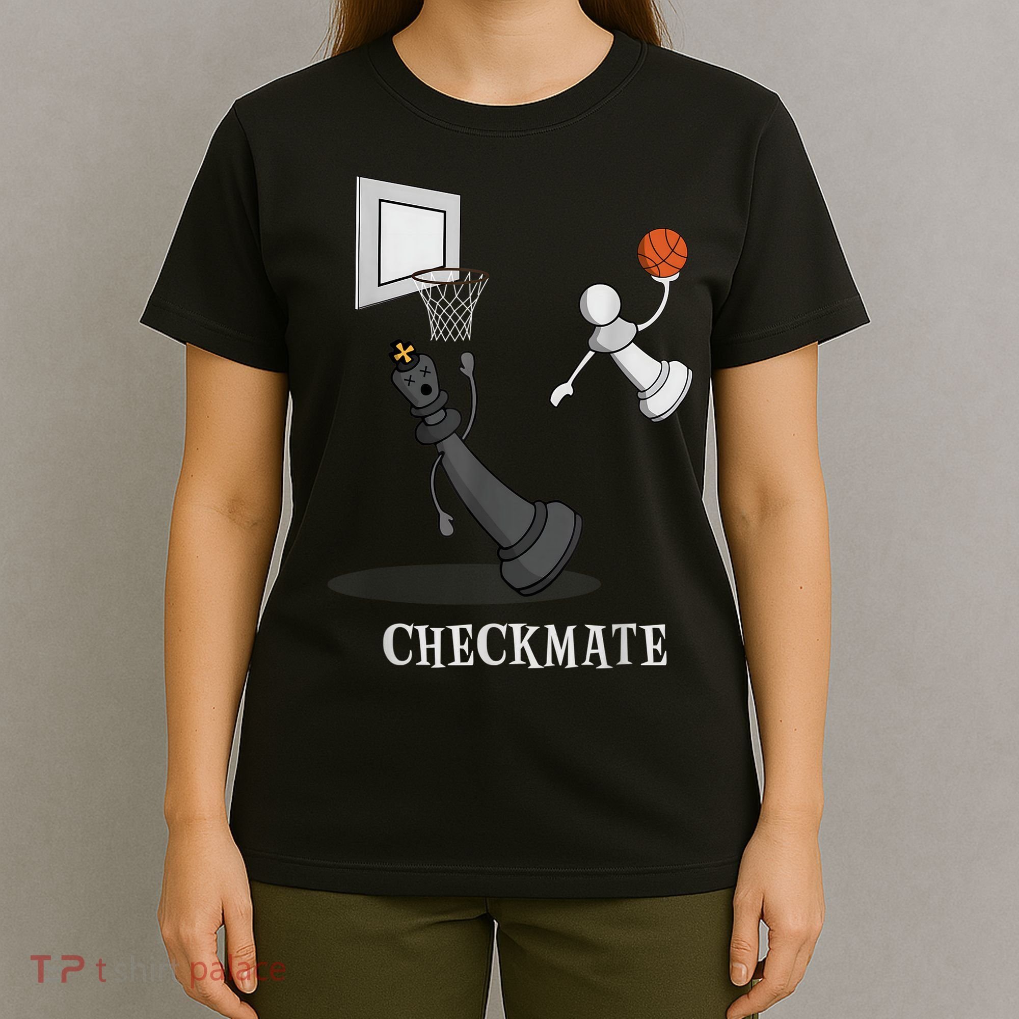 Funny Checkmate Chess Basketball Game Board King Pawn Piece T-Shirt