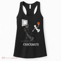 Funny Checkmate Chess Basketball Game Board King Pawn Piece Women's Tank Top thumb 0