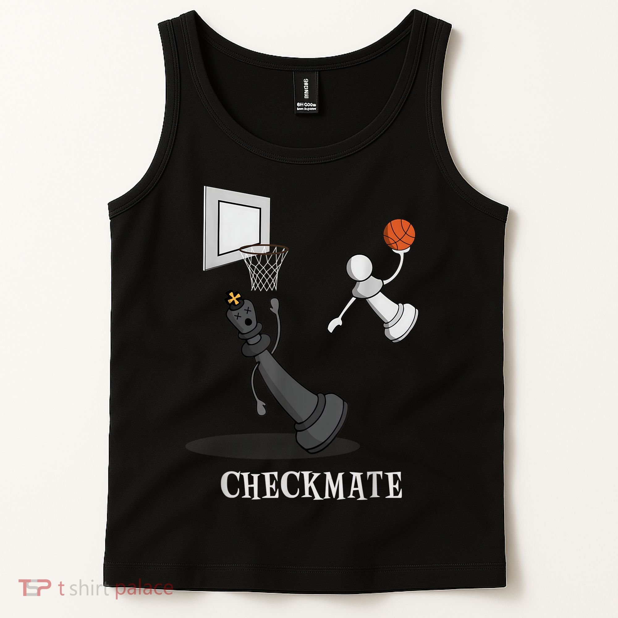 Funny Checkmate Chess Basketball Game Board King Pawn Piece Tank Top