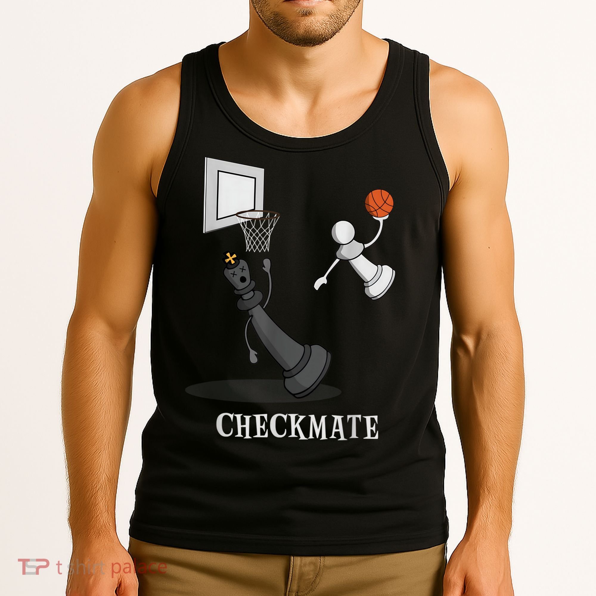 Funny Checkmate Chess Basketball Game Board King Pawn Piece Tank Top