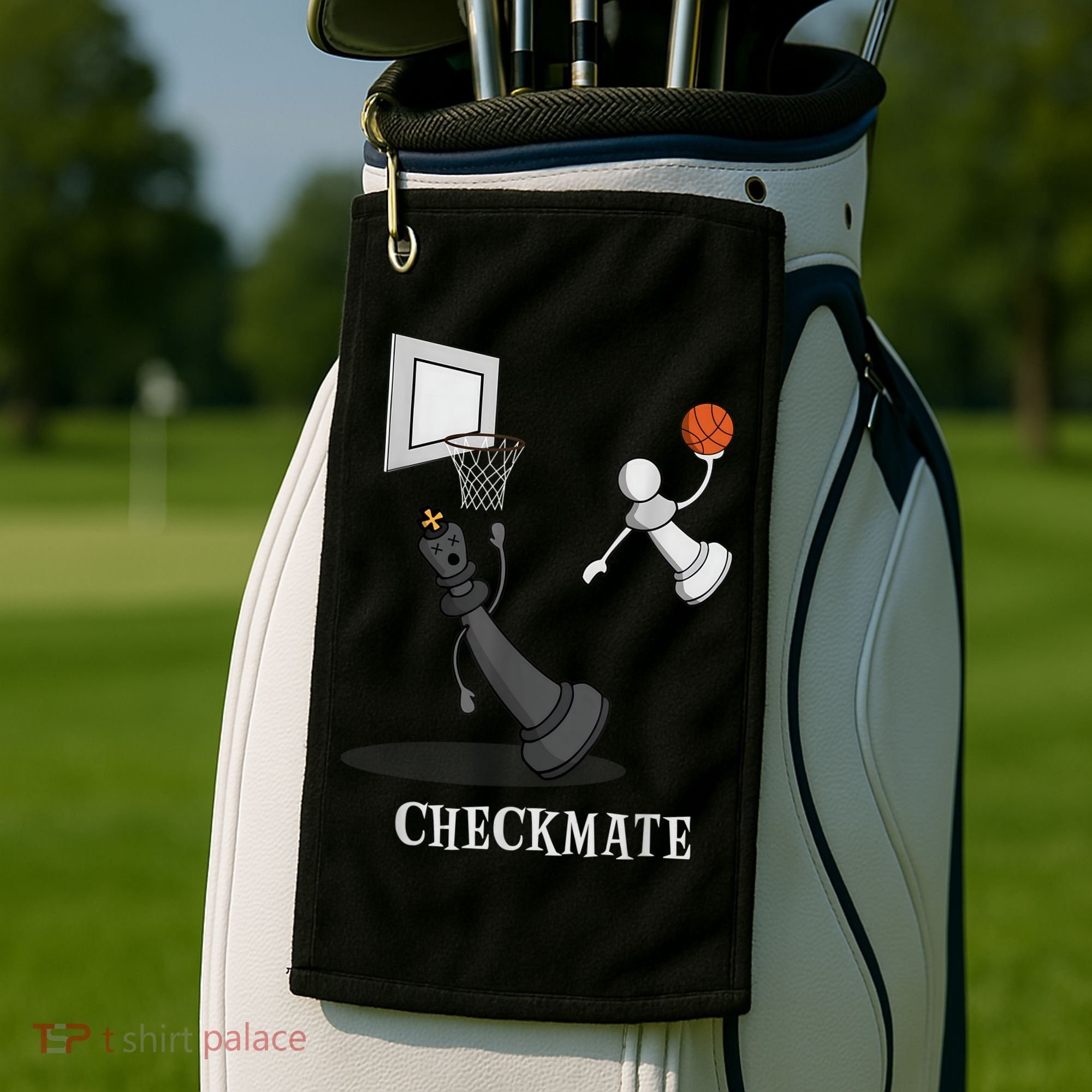 Funny Checkmate Chess Basketball Game Board King Pawn Piece Golf Towel