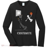 Funny Checkmate Chess Basketball Game Board King Pawn Piece Women's Long Sleeve Shirt thumb 0