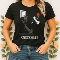 Funny Checkmate Chess Basketball Game Board King Pawn Piece Women's T-Shirt thumb 2