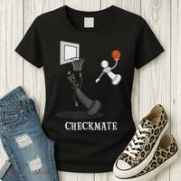 Funny Checkmate Chess Basketball Game Board King Pawn Piece Women's T-Shirt thumb 3