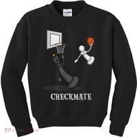 Funny Checkmate Chess Basketball Game Board King Pawn Piece Kids Sweatshirt thumb 0