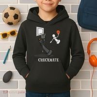 Funny Checkmate Chess Basketball Game Board King Pawn Piece Kids Hoodie thumb 2