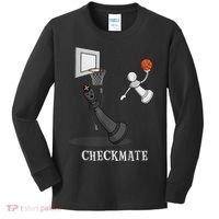 Funny Checkmate Chess Basketball Game Board King Pawn Piece Kids Long Sleeve Shirt thumb 0