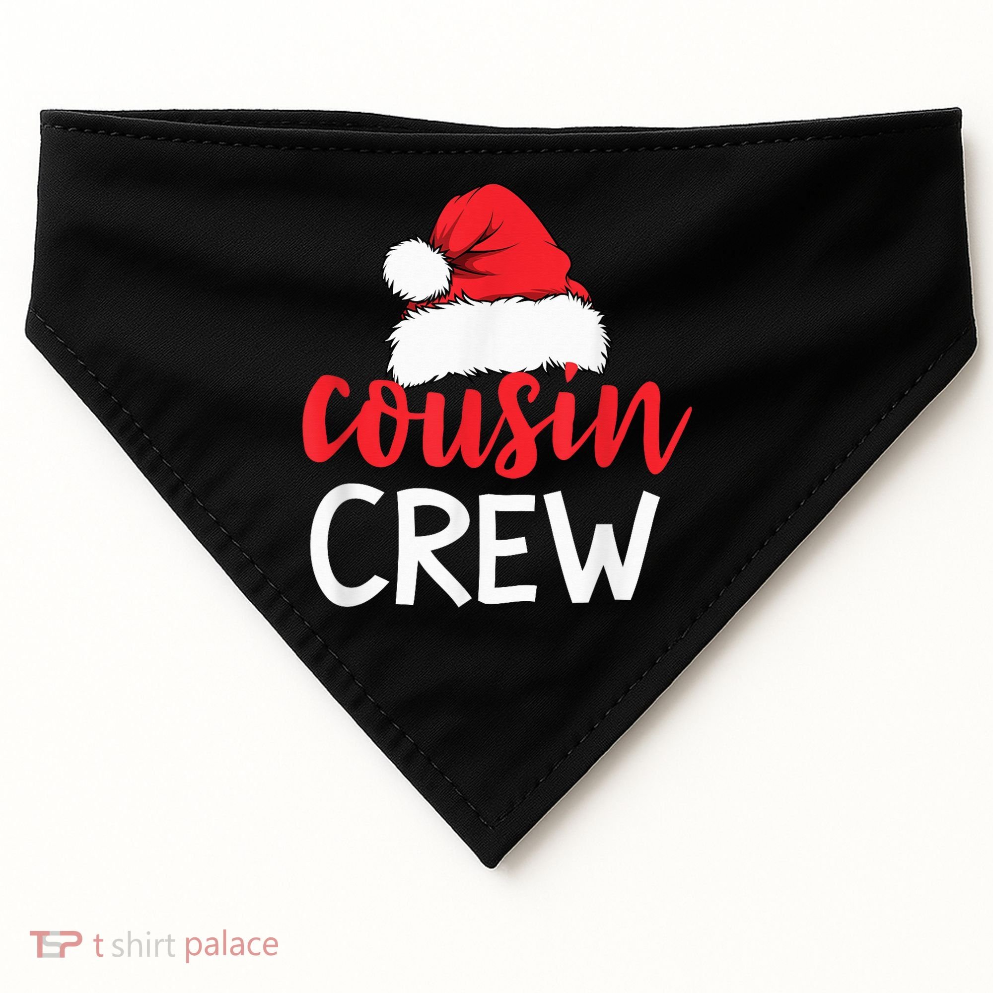 Funny Cousin Crew Santa Hat Matching Christmas Sleeping Xmas USA-Made Doggie Bandana