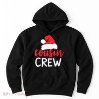 Funny Cousin Crew Santa Hat Matching Christmas Sleeping Xmas Hoodie thumb 0