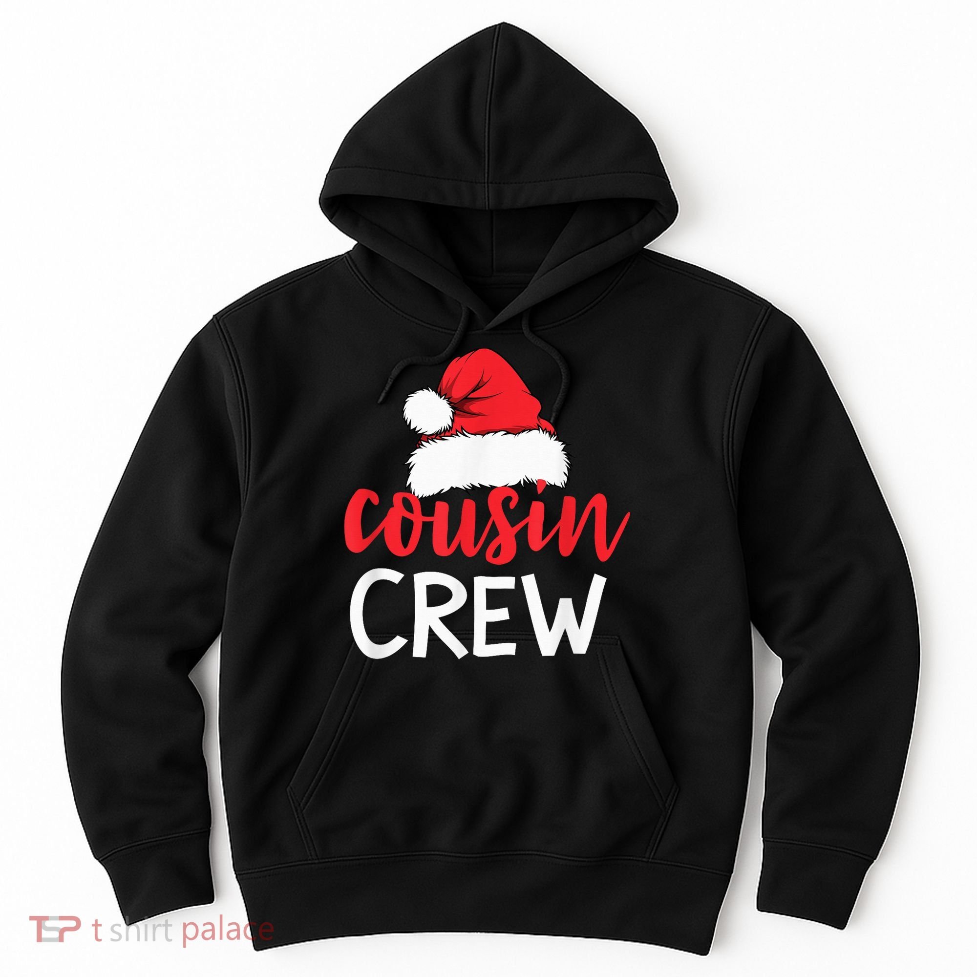 Funny Cousin Crew Santa Hat Matching Christmas Sleeping Xmas Hoodie