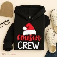 Funny Cousin Crew Santa Hat Matching Christmas Sleeping Xmas Hoodie thumb 4