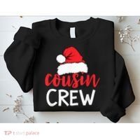 Funny Cousin Crew Santa Hat Matching Christmas Sleeping Xmas Sweatshirt thumb 2