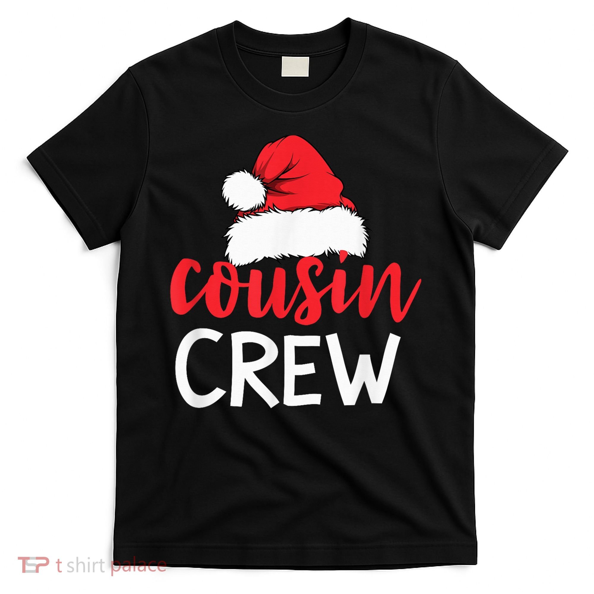 Funny Cousin Crew Santa Hat Matching Christmas Sleeping Xmas T-Shirt