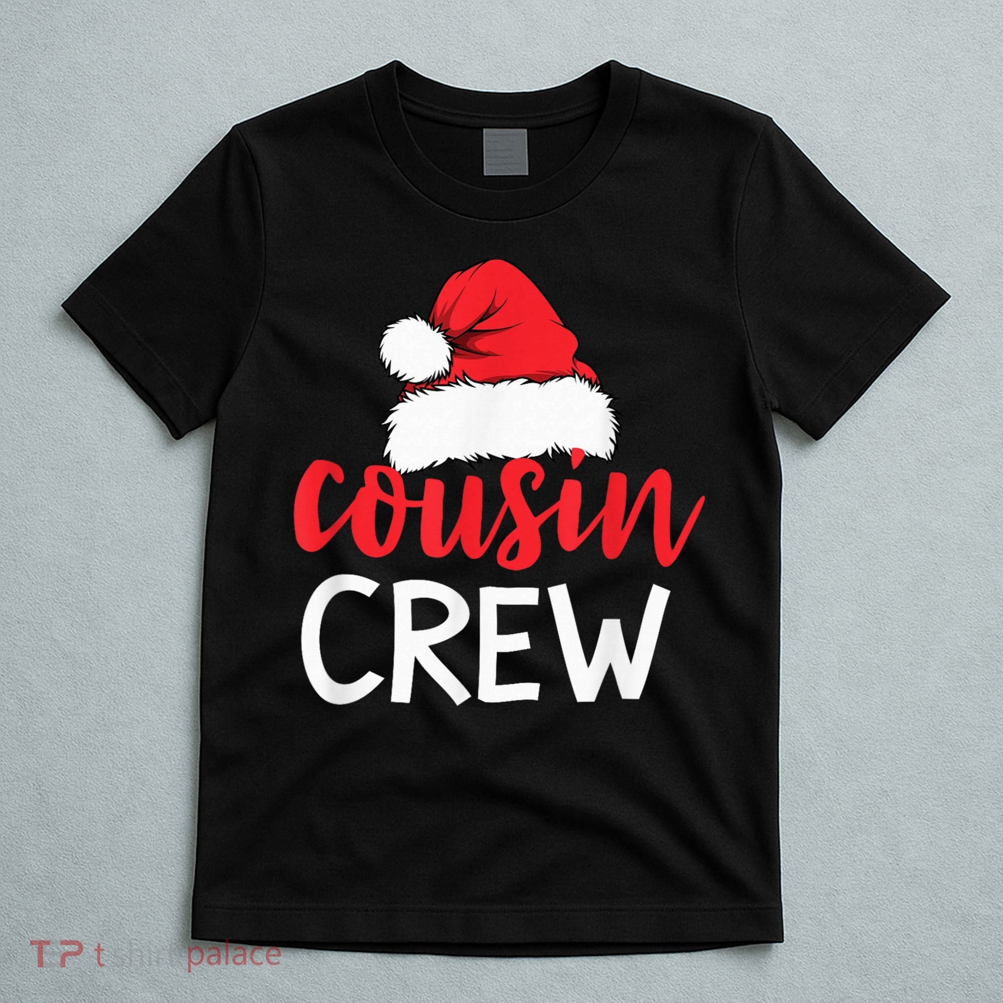 Funny Cousin Crew Santa Hat Matching Christmas Sleeping Xmas T-Shirt