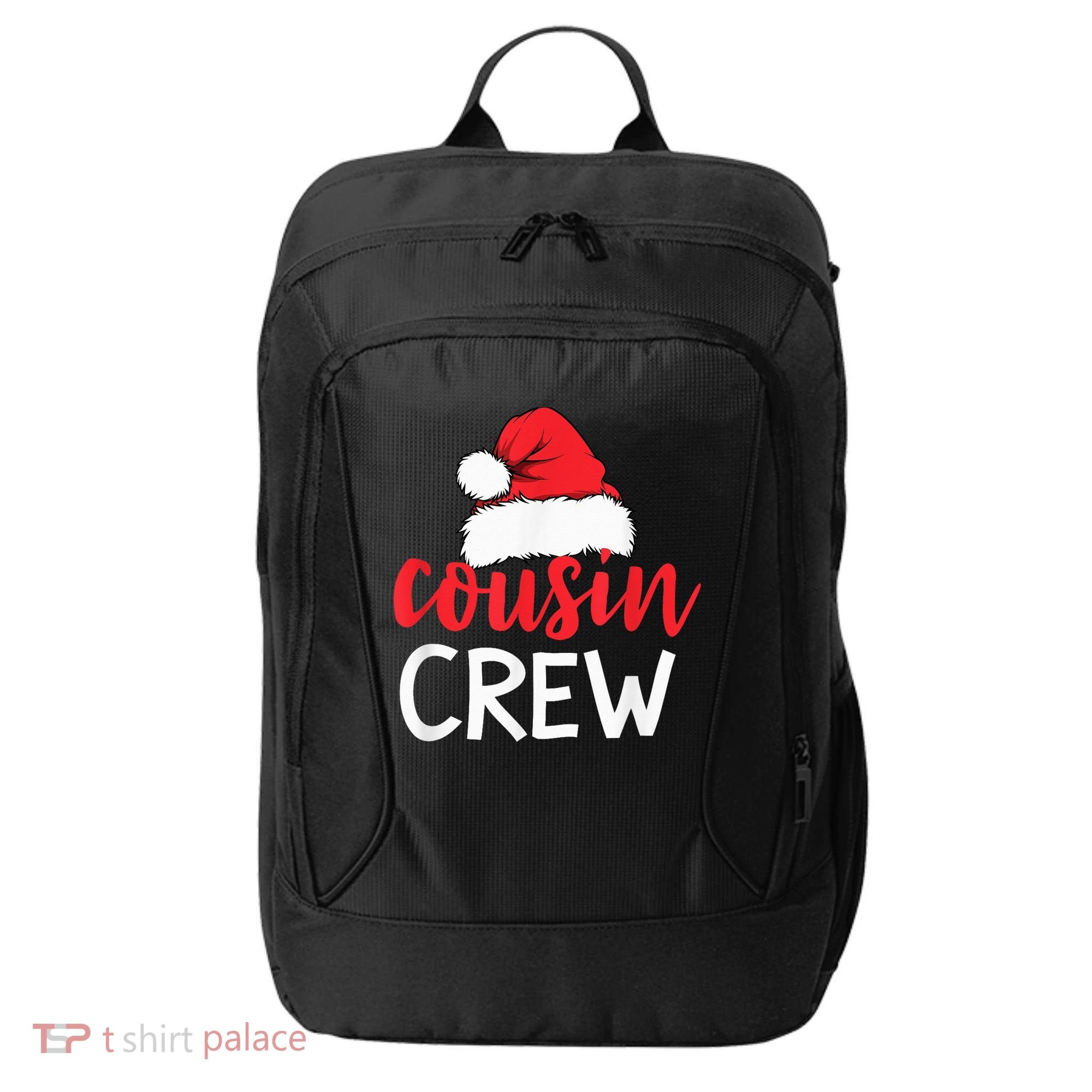Funny Cousin Crew Santa Hat Matching Christmas Sleeping Xmas City Backpack