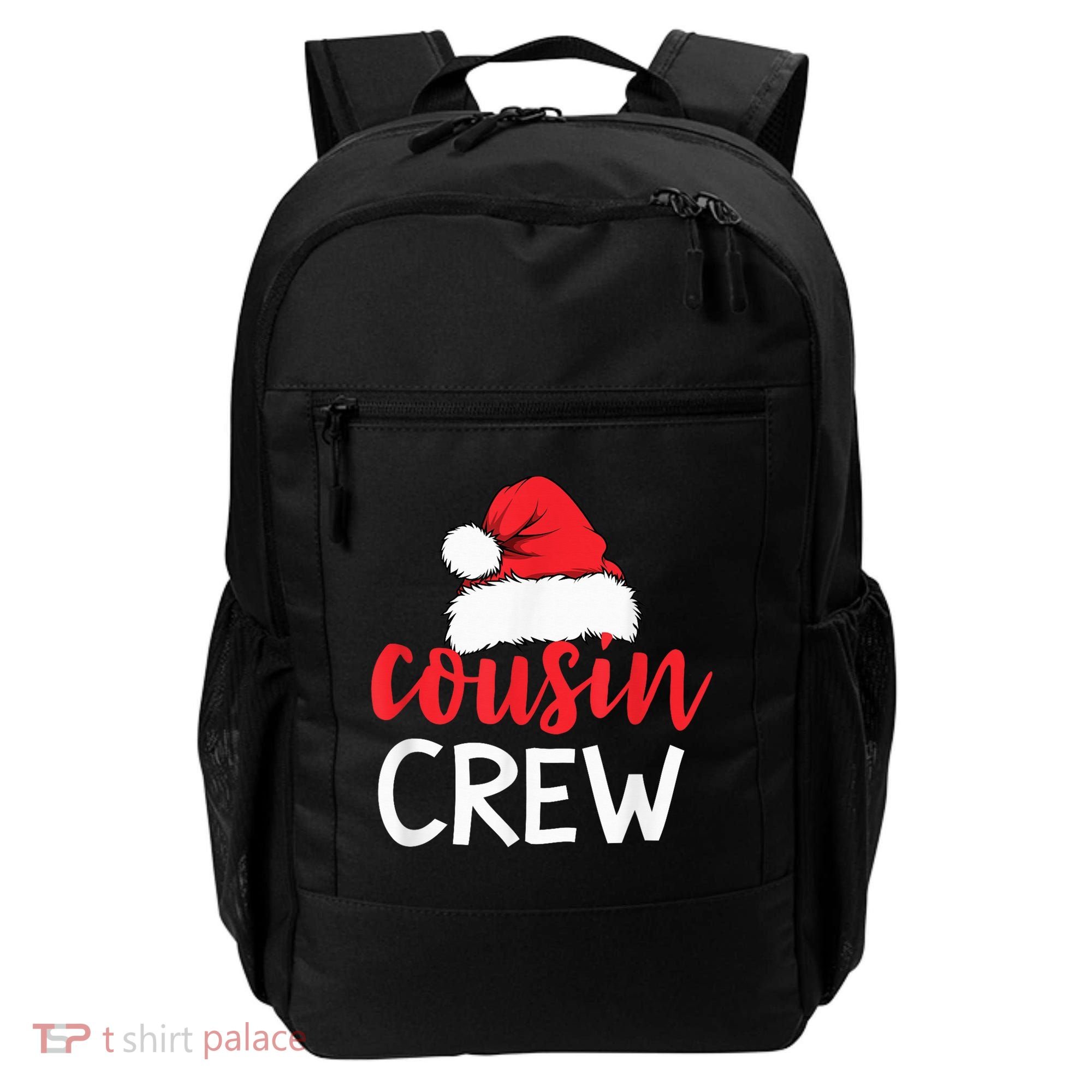 Funny Cousin Crew Santa Hat Matching Christmas Sleeping Xmas Backpack