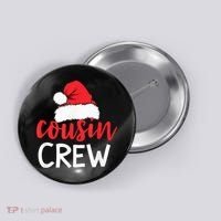 Funny Cousin Crew Santa Hat Matching Christmas Sleeping Xmas Button thumb 0