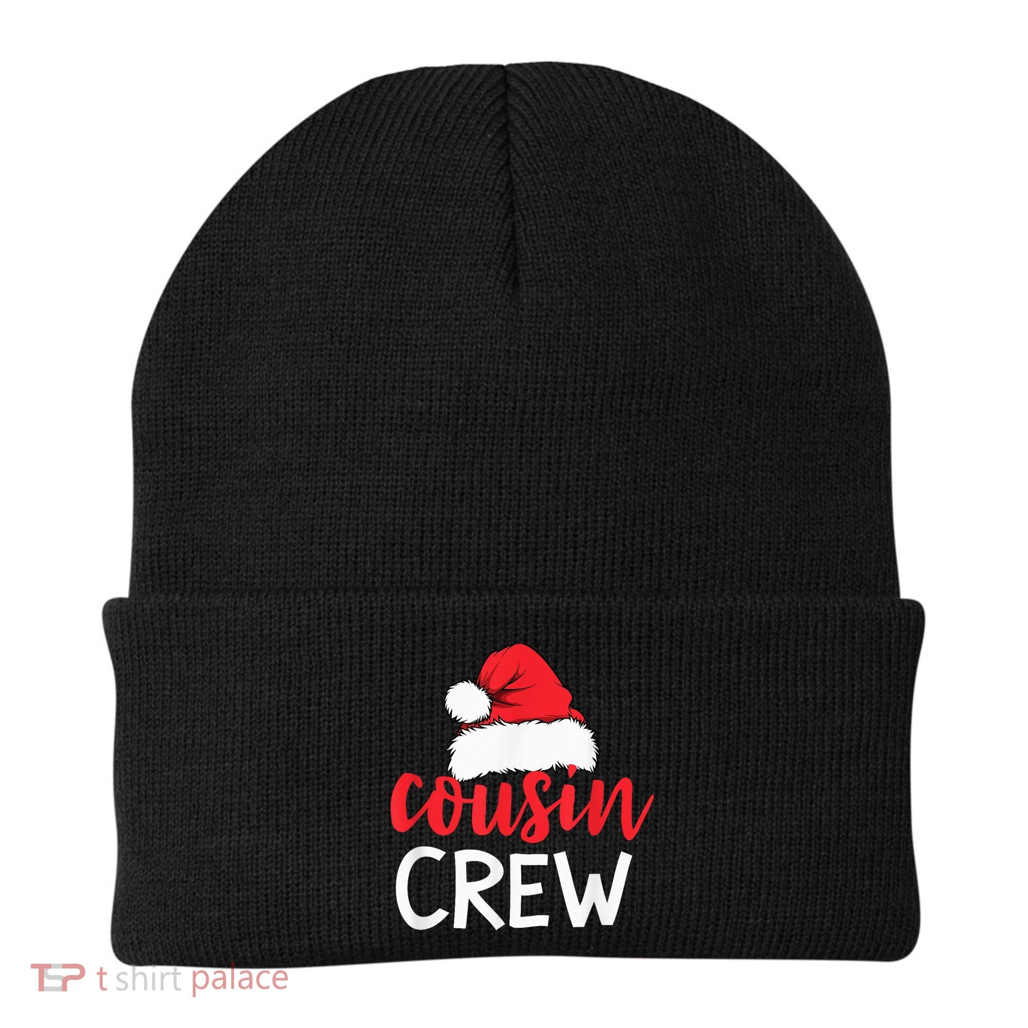 Funny Cousin Crew Santa Hat Matching Christmas Sleeping Xmas Beanie