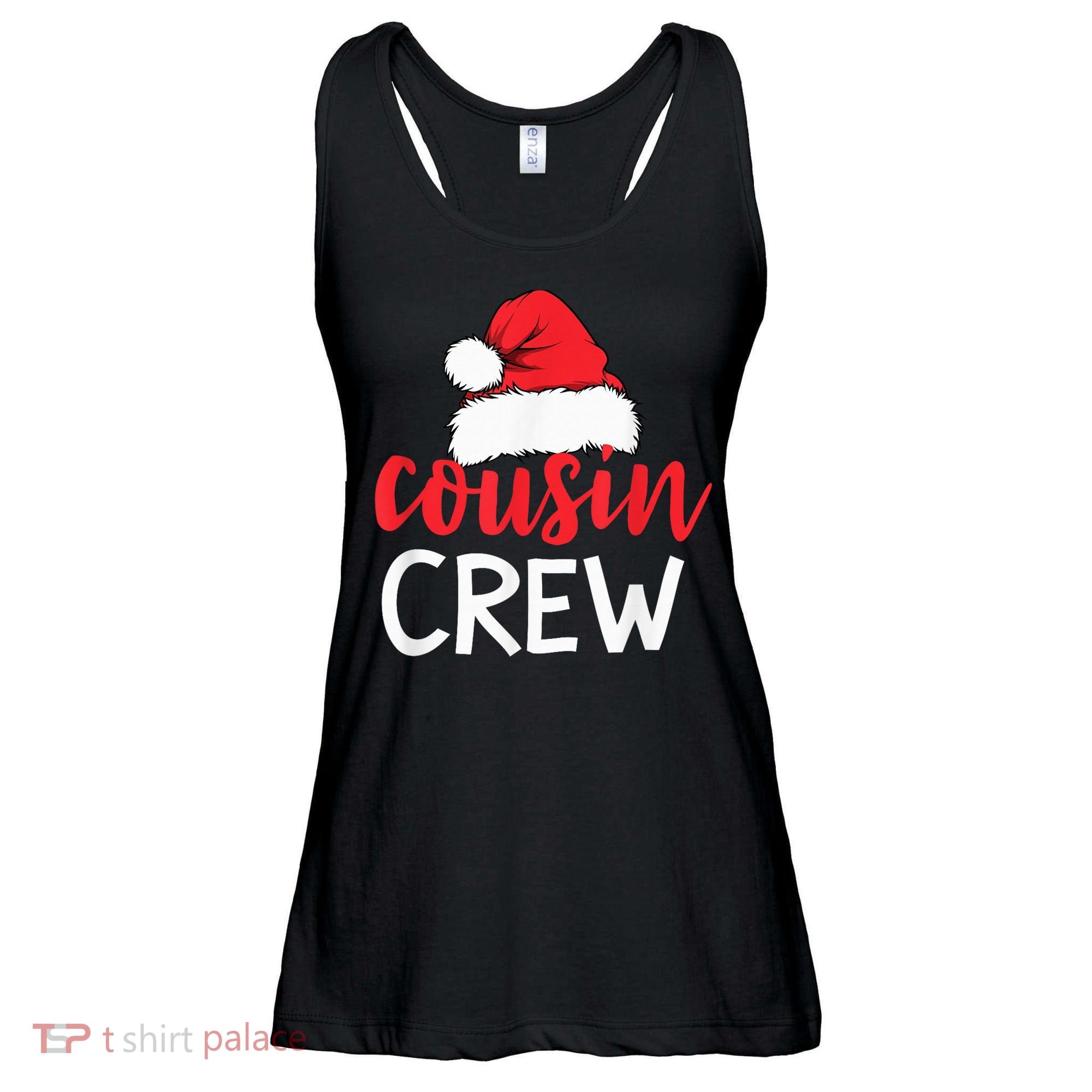 Funny Cousin Crew Santa Hat Matching Christmas Sleeping Xmas Ladies Essential Flowy Tank