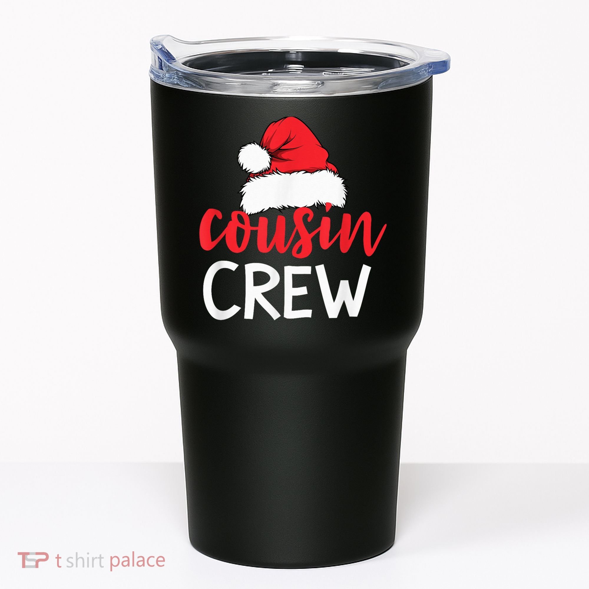 Funny Cousin Crew Santa Hat Matching Christmas Sleeping Xmas Tumbler