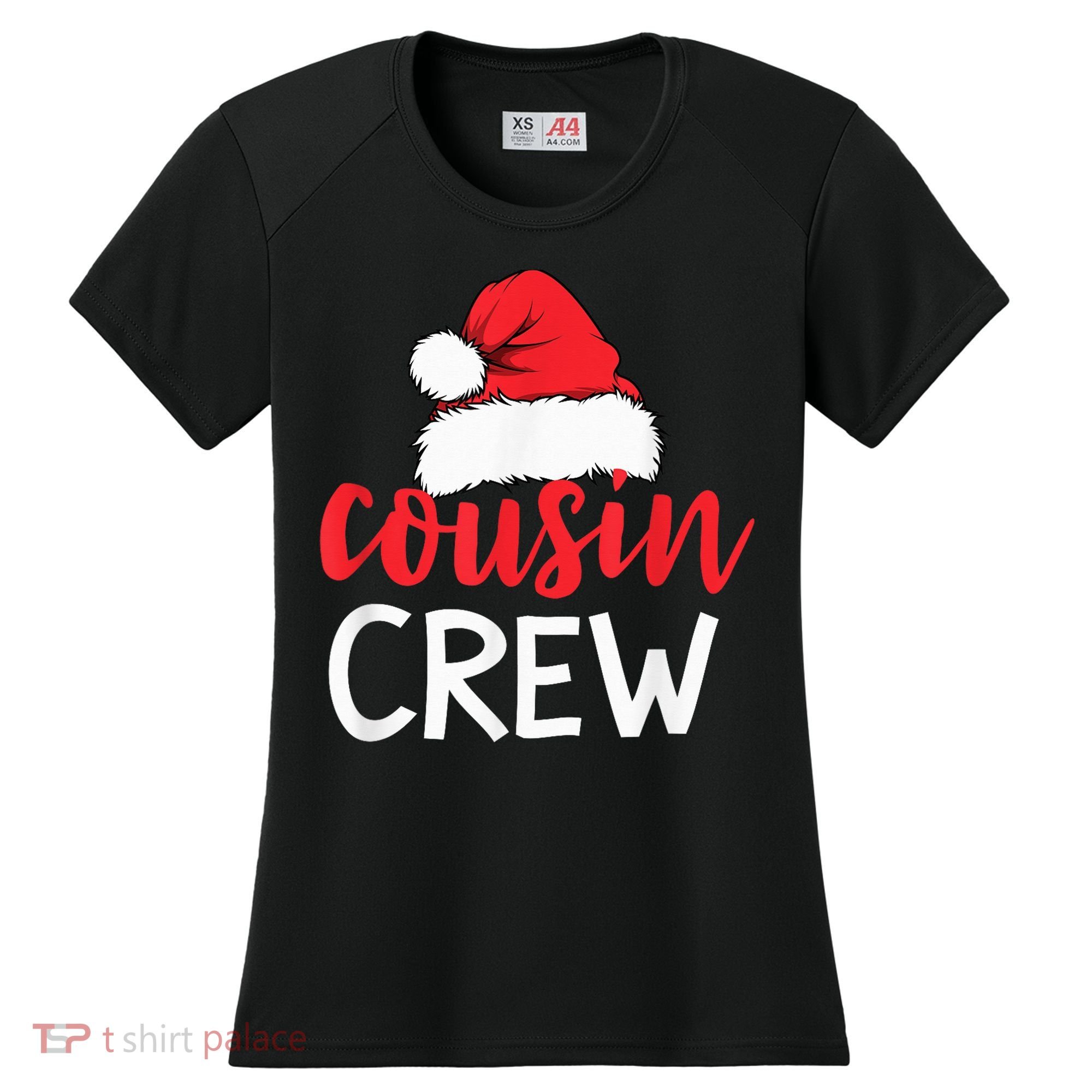 Funny Cousin Crew Santa Hat Matching Christmas Sleeping Xmas Women's Cooling Performance Crew T-Shirt
