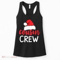 Funny Cousin Crew Santa Hat Matching Christmas Sleeping Xmas Women's Tank Top thumb 0