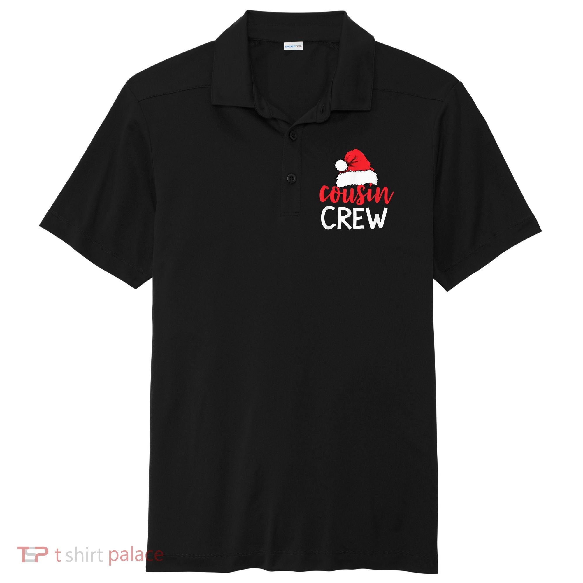 Funny Cousin Crew Santa Hat Matching Christmas Sleeping Xmas Sport-Tek Posi-UV Pro Polo
