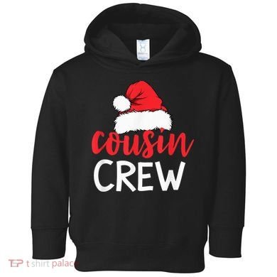 Funny Cousin Crew Santa Hat Matching Christmas Sleeping Xmas Toddler Hoodie