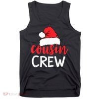Funny Cousin Crew Santa Hat Matching Christmas Sleeping Xmas Tank Top thumb 0