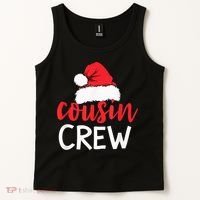 Funny Cousin Crew Santa Hat Matching Christmas Sleeping Xmas Tank Top thumb 2